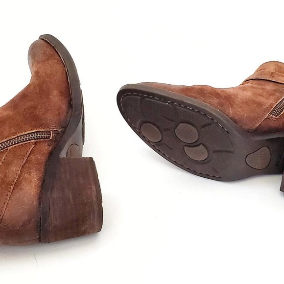 BORN Binghamton Tobacco Distressed Suede Booties F03726 | Ankle Boots in Rust - Picture 7 of 9